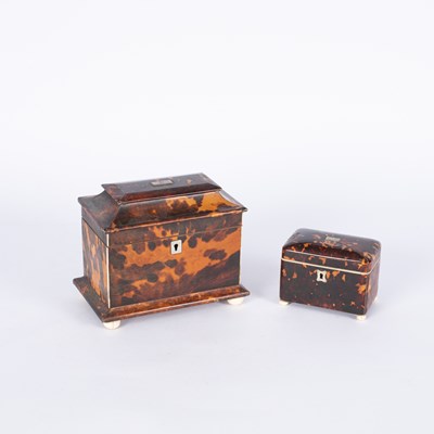 Lot 704 - A Regency tortoiseshell tea caddy