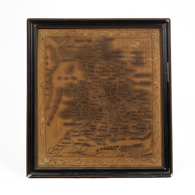 Lot 724 - A 19th Century silkwork map of England and Wales