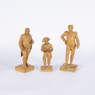 Lot 736 - Three Regency painted plaster figures