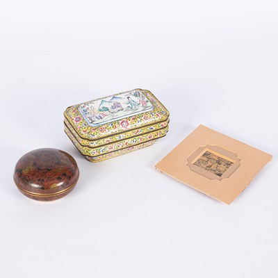 Lot 740 - A Cantonese enamel box and cover