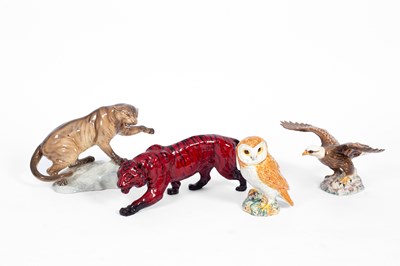 Lot 484 - A Royal Doulton flambé figure of a tiger