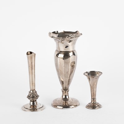 Lot 38 - Three silver vases