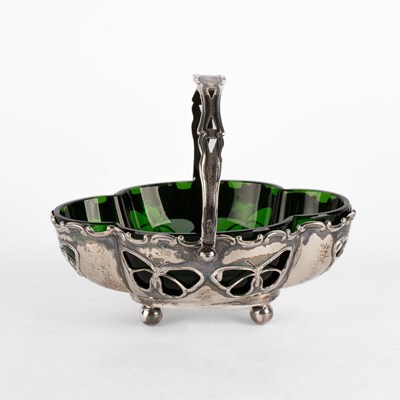 Lot 40 - An Edwardian silver swing-handled basket