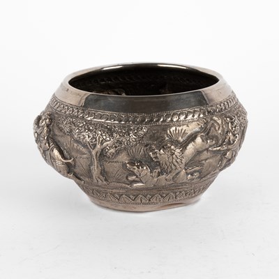 Lot 140 - A Burmese white metal bowl
