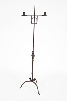 Lot 51 - A 17th Century standard iron candelabra