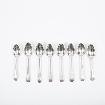 Lot 121 - Eight 18th Century and later silver table spoons