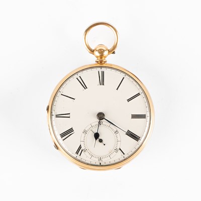 Lot A Victorian 18ct yellow gold open face pocket watch