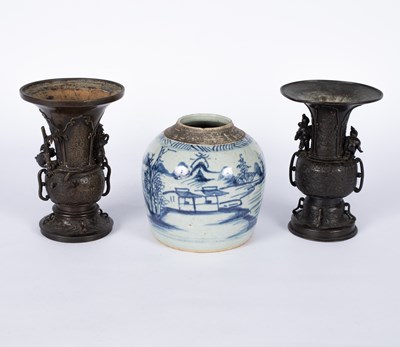 Lot 172 - Two Chinese bronze vases