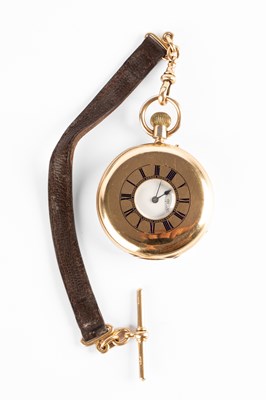 Lot 196 - An 18ct gold cased half-hunter pocket watch