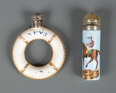 Lot 380 - A porcelain cylindrical scent bottle