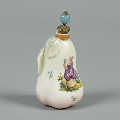 Lot 383 - A German porcelain scent bottle in the form of a pear