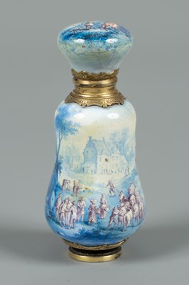 Lot 384 - A French enamel scent bottle