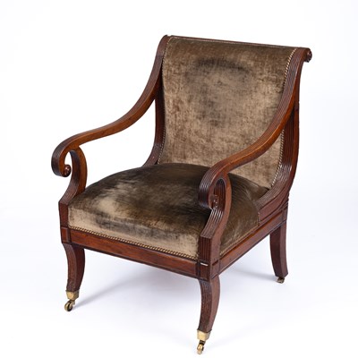 Lot 776 - A particularly large Regency mahogany armchair