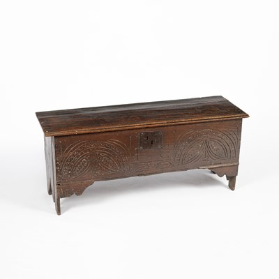 Lot 781 - A 17th Century oak six-plank chest