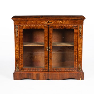 Lot 783 - A Victorian walnut and inlaid side cabinet