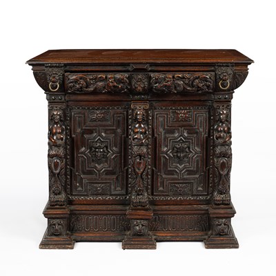 Lot 784 - A Jacobean revival oak cabinet