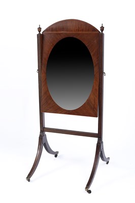 Lot 788 - A Regency style mahogany cheval mirror