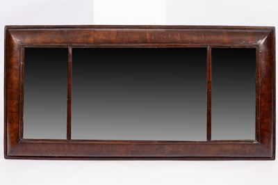 Lot 217 - A William & Mary walnut triple plate bolection moulded landscape mirror