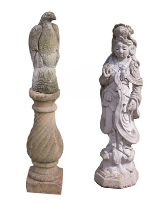 Lot 721 - A reconstituted stone figure of a falcon