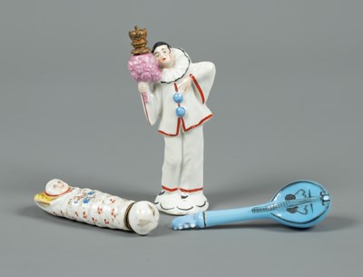 Lot 397 - A German porcelain figural scent bottle
