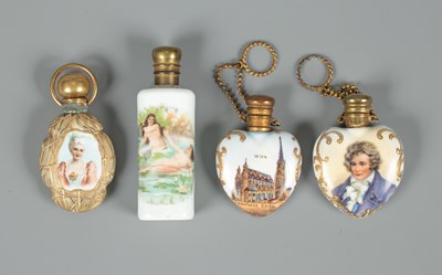 Lot 399 - Four Continental scent bottles