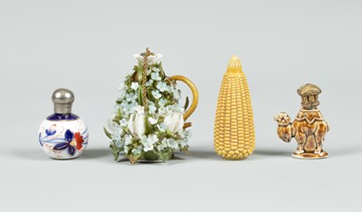 Lot 401 - Four 19th Century porcelain scent bottles