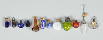 Lot 407 - A group of twelve Victorian glass scent bottles