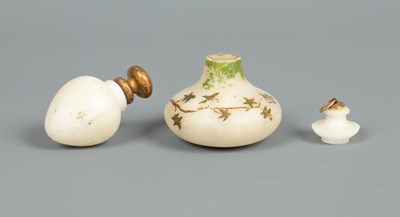 Lot 411 - Three alabaster scent bottles