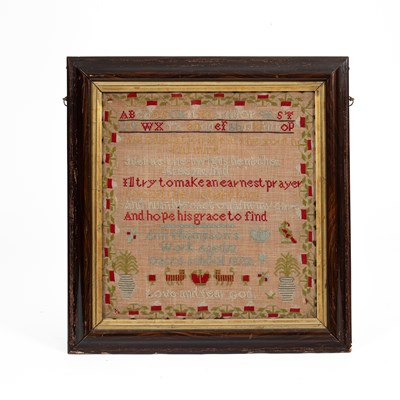 Lot 847 - A Victorian needlework sampler