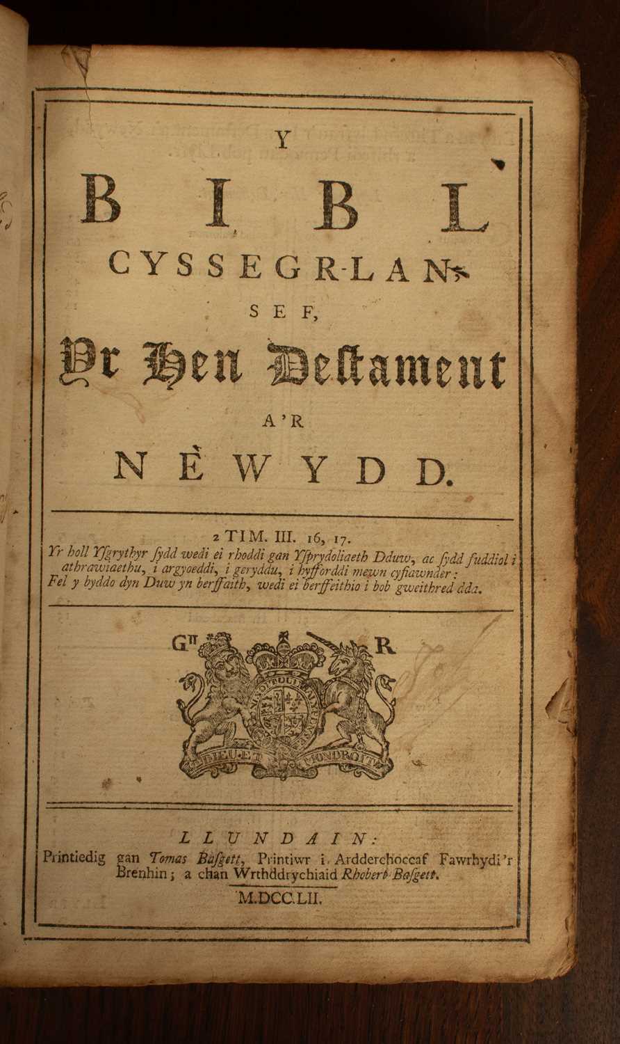 Lot 405 - [Bible in Welsh]