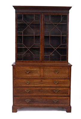 Lot 758 - An early 19th Century mahogany secretaire bookcase
