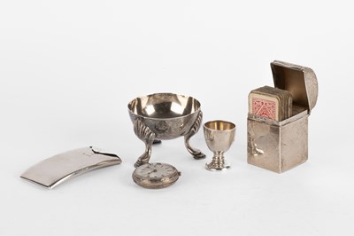 Lot 100 - A miniature silver playing card box