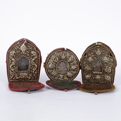 Lot 174 - Three Tibetan Gau or amulet boxes