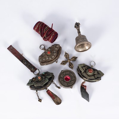 Lot 175 - Three Tibetan Chukmuk or tinder pouches