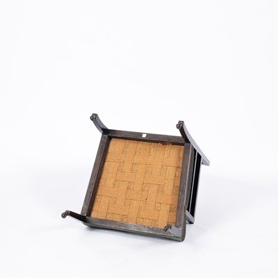 Lot 50 - An Aesthetic movement ebonised open armchair