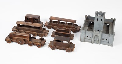 Lot 792 - A painted wooden fort