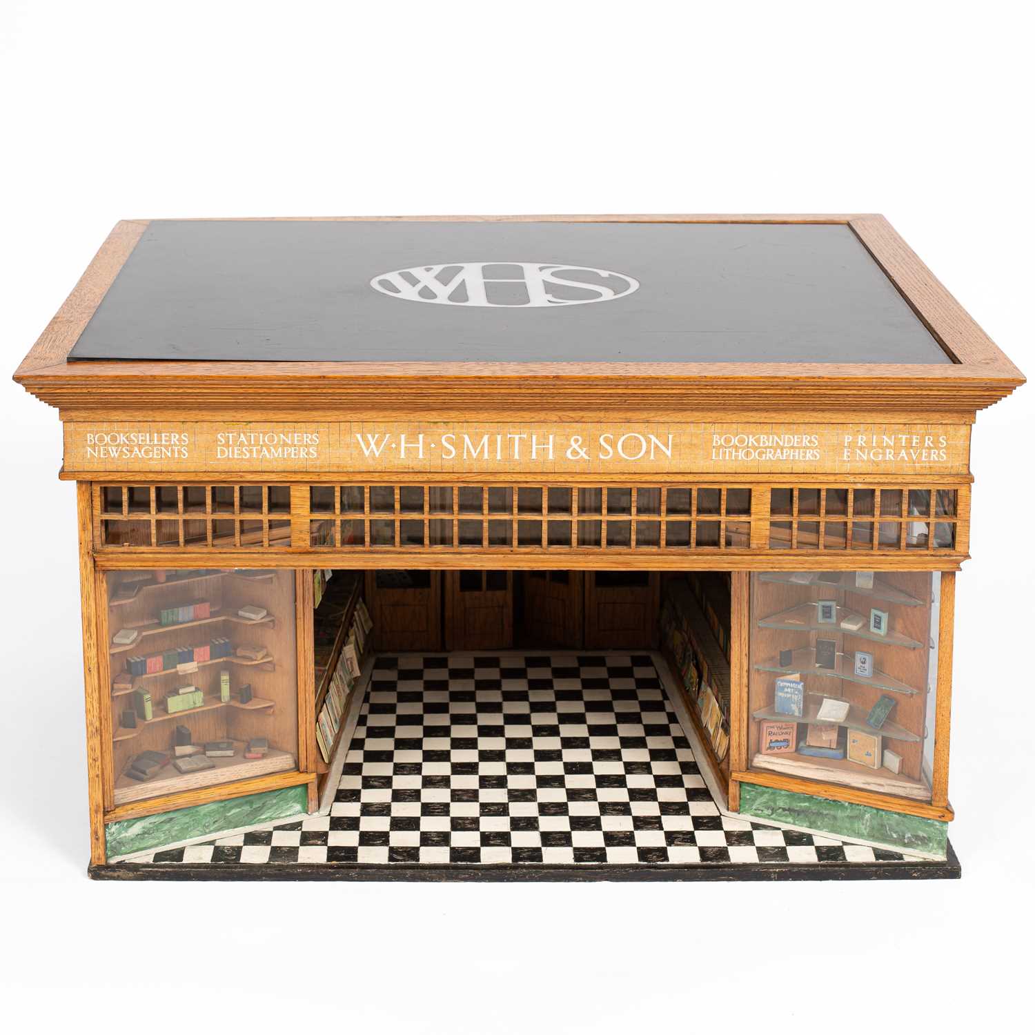 Lot 30 - A late 19th Century oak and painted model of a W. H. Smith high street store