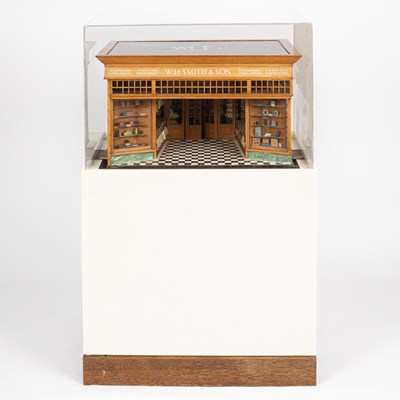 Lot 30 - A late 19th Century oak and painted model of a W. H. Smith high street store