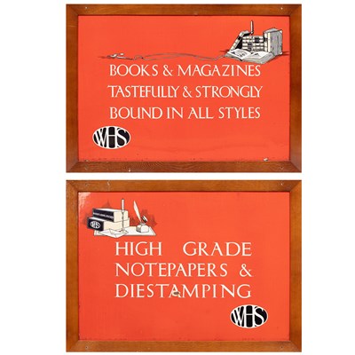 Lot 51 - Two W. H. Smith enamel advertising signs