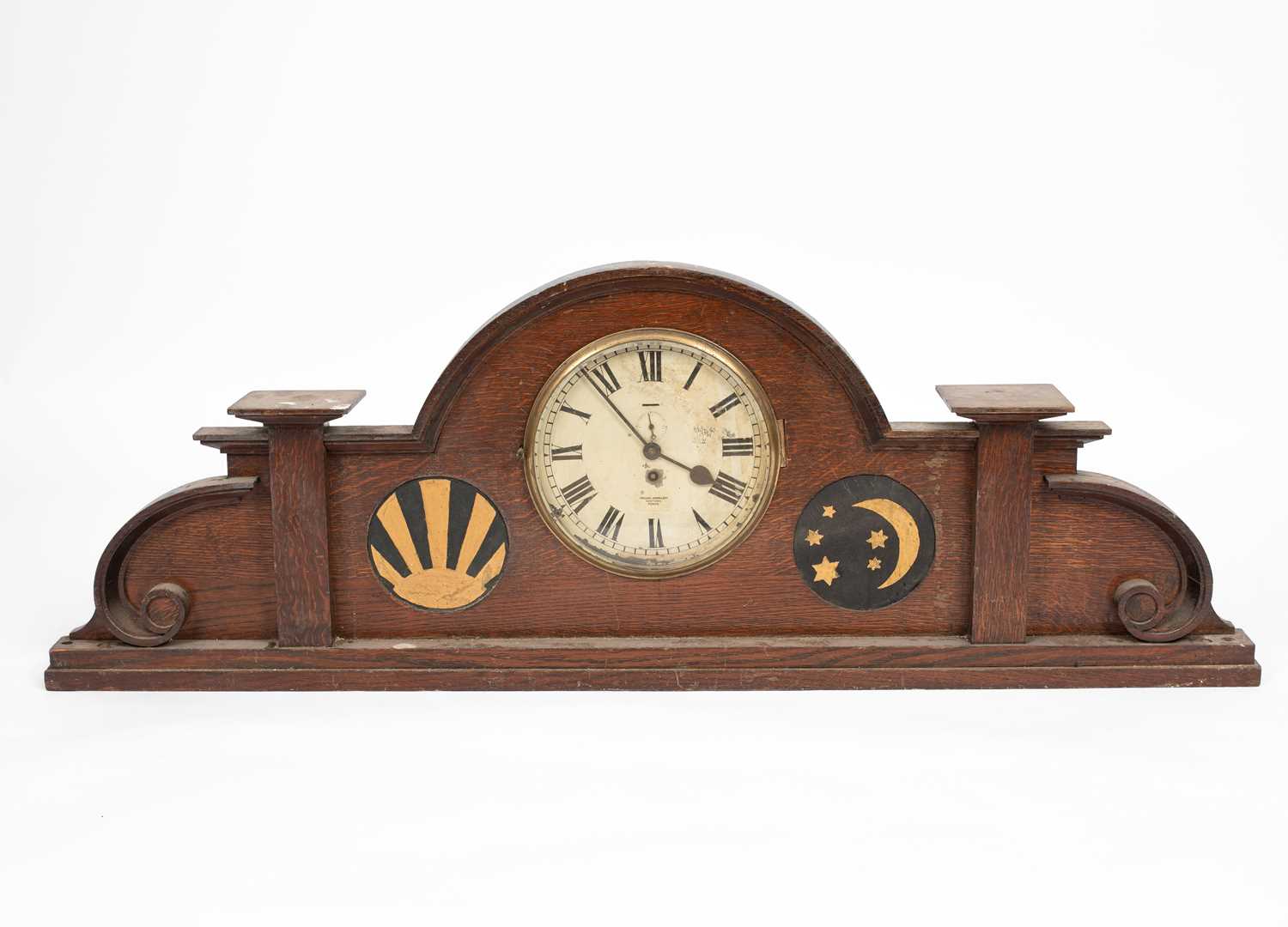 Lot 37 - An arched oak overdoor panel