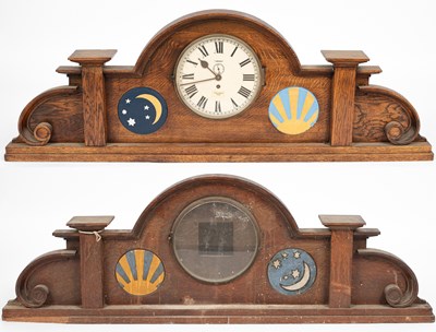 Lot 27 - An arched oak overdoor panel