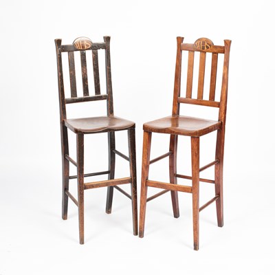 Lot 38 - Two Heal & Son tall chairs or stools