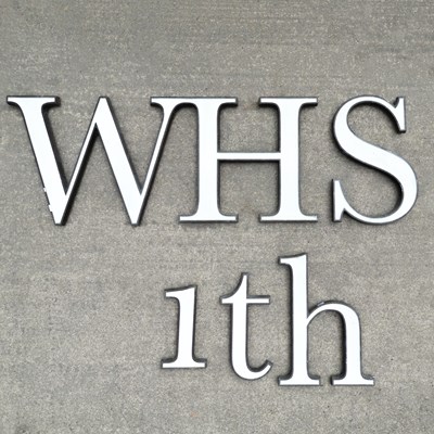 Lot 61 - An incomplete set of large brass and painted sign letters for W H Smith