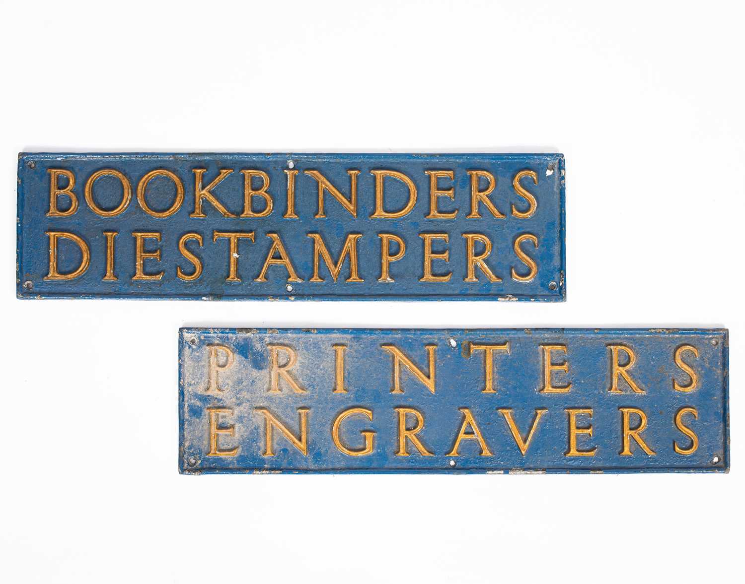 Lot 31 - Two cast iron advertising signs for W. H. Smith services