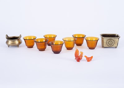 Lot 233 - A Chinese circular twin-handled censer