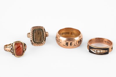Lot 285 - Four 19th Century mourning/memorial rings