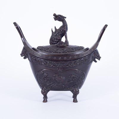 Lot 219 - A Chinese bronze censer