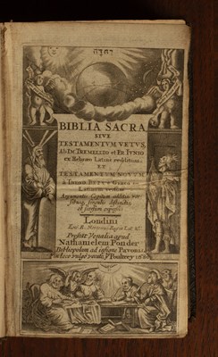 Lot 413 - Bible [Latin] Biblia Sacra, sive Testamentum Vetus