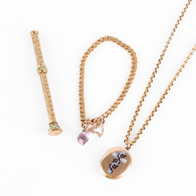 Lot 341 - A collection of yellow metal jewellery