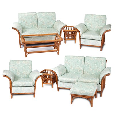 Lot 722 - A suite of cane conservatory furniture